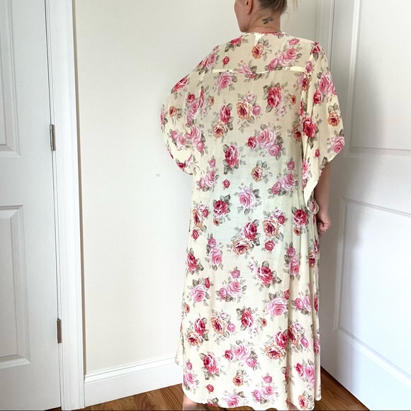 Forever 21 Printed Maxi Length Beach Cover Up  / Kimono - Picture 8 of 9